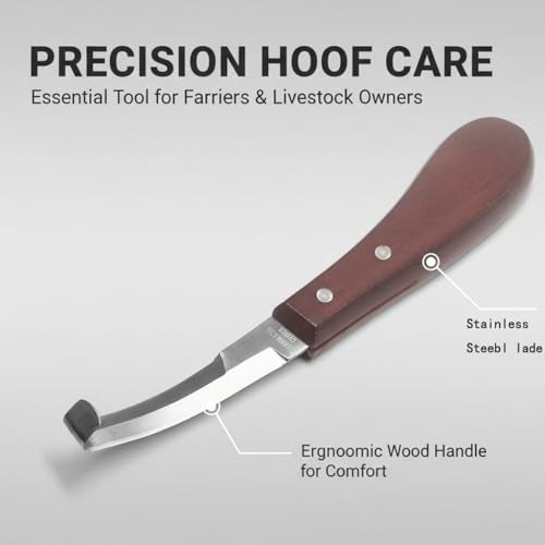 Bot Egg Knife – Stainless Steel Blade with Wood Handle | Precision Grooming Tool for Bot Fly Egg Removal | Ergonomic Design, Safe for Sensitive Skin, Dual-Purpose Mane/Tail Trimming