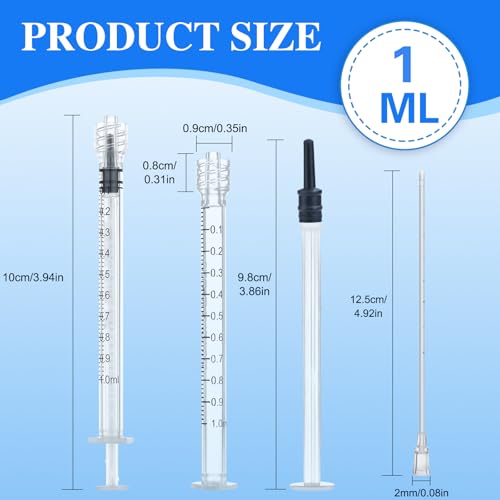 30 Pack 1ml Luer Lock Syringe - Syringes for Liquid with Soft Tube | Individually Pcakaged，Scientific Labs and Measuring, Refilling Inks - style: 1ml - 2.0mm Tube