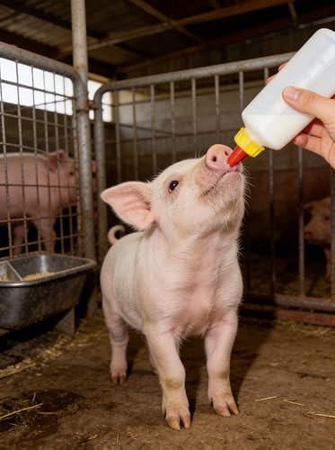 2 Pack 400ml Lamb Feeding Bottle with 10pcs Silicone Nipples, Heavy-Duty Plastic Nursing Bottle for Lambs, Goats, Calves, Farm Animal Feeding Supplies