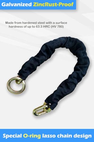 Heavy Duty Security Chain, 2-Pack 2.6ft x 1/2" Cut Proof Hardened Steel Lock Chain for Motorcycles, Trailers, Gates & Garage Anti-Theft, 12mm Maximum Security Chain with Anti-Cut Design - size: 2.6FT 2 Pack