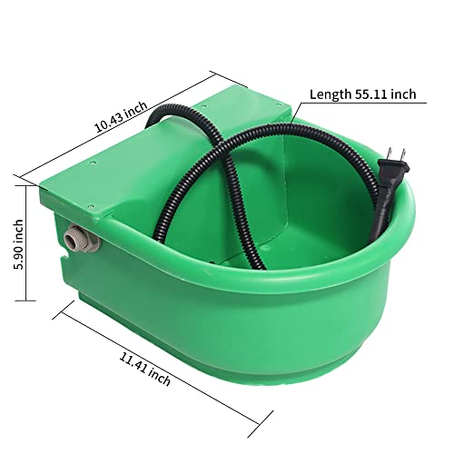 Automatic Heated Dog Water Dispenser Bowl 5L 100W for Livestock | US Plug chew‑proof Cord in Winter Outdoor Chicken Waterer with Thermostat & float valve for Horses Sheep livestock Poultry