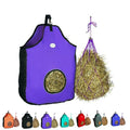 Majestic Ally 1200 D Hay Feeder Tote Bag for Horses, Sheep with Reflective Trim- Reduces Waste - Comes with 36” Hay Net (Purple) - color: Purple