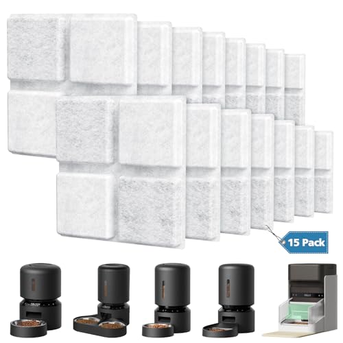 15 Pack Pet Food Desiccant Bags for Petlibro Automatic Cat dog Feeders | Keep Pet Food Dry and Fresh, for Model PLAF001, PLAF101, PLAF005, PLAF006, PLAF103, PLAF203 - color: White-15 Pack