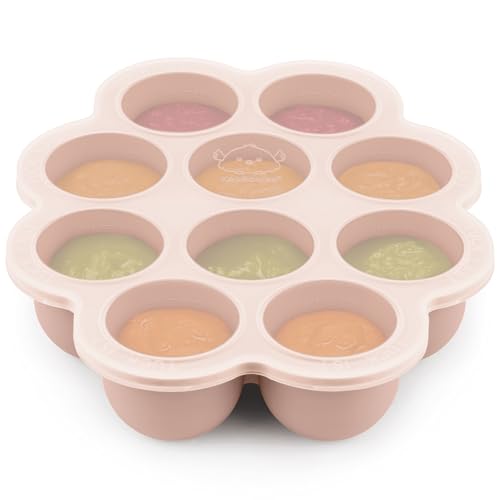 KeaBabies Silicone Food Freezer Trays with Lid, 2oz x 10 Pods (Dusk) | Baby Food Storage Containers, Easy Puree Meal Prep, Breast Milk Silicone Freezer Molds, Dishwasher, Microwave Safe, BPA-Free - color: Dusk
