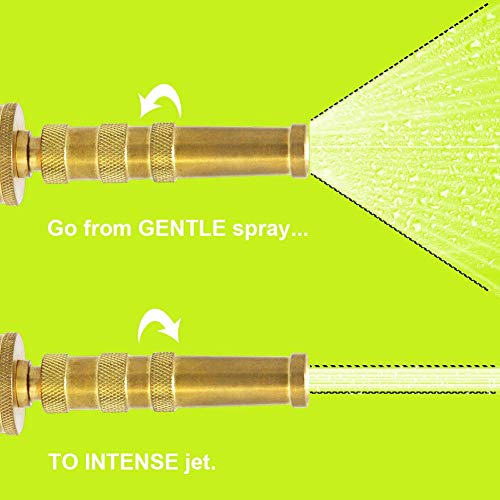 Twinkle Star Brass Heavy Duty Adjustable Twist Hose Nozzle Set | 3/4” GHT Brass Garden Hose Nozzle, Adjustable Water Flow - color: Nozzle Jet 1P