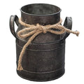 Rust Paint Flower Vase, Rustic Galvanized Metal Milk Can Bucket Primitives Jug for Home Garden Shop Decor