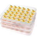 3 Pack Deviled Egg Containers with Lid, 90 Slots Plastic Egg Holder | Clear Deviled Egg Platter Carrier Tray, Stackable Refrigerator Egg Dispenser Storage Box for Home, Kitchen, Picnic