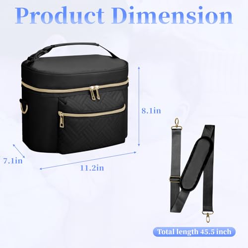 GDNasist Wearable Breast Pump Bag, Pumping Bag with Mat & Shoulder Strap | Portable Pumps Carrying Case Bag Compatible with Willow/Elvie/Medela/Momcozy for Nursing & Working Moms, Black - color: Black