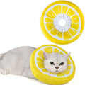ANWA Adjustable Cat Cone Collar Soft, Cute Cat Donut Collar After Surgery, Kitten Recovery Cones to Stop Licking - color: Lemon, size: Small