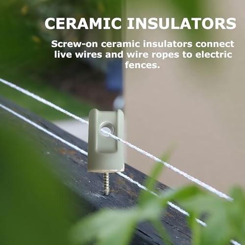 50 Pack Electric Fence Insulator Porcelain Insulator, Heavy Duty Ceramic Lag Screw Insulator Porcelain Lag Screw Insulator, Suitable for Wood Post Wire Farm Fencing Supplies - style: 50 PCS