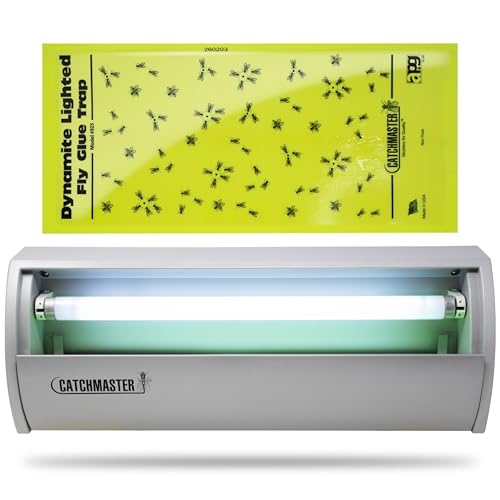 Catchmaster Pro Series Flying Insect Light Trap, Electric UV Light Fly Trap, Silent Adhesive Glue Board, Mosquito Gnat Killer Indoor, UV Lamp Bug Catcher, Pest Control for Home & Garage - style: 911 UV Light Trap