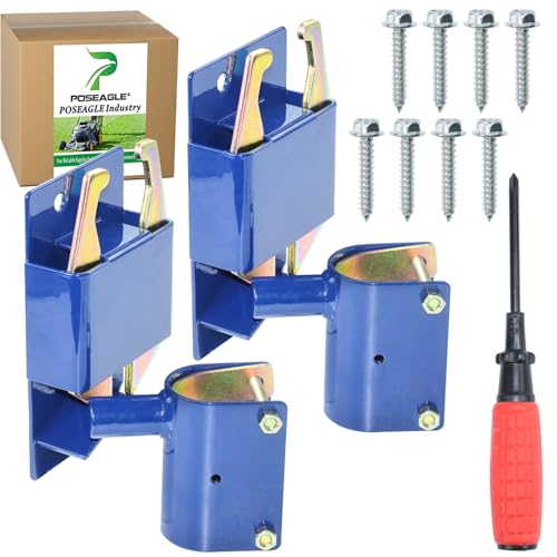 [Upgraded] 2 Pack Blue S16100100 Two Way Lockable Gate Latch | Include Hardware and Screwdriver, for Farm Gate Latch, Metal Gates with 1-5/8" to 2" Diameter Round Tubes