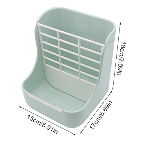 Litewoo Rabbit Hay Feeder 2 in 1 Automatic Guinea Pig Food Bowl, Green | Bunny food bowl & hay rack, durable plastic, chew-resistant, for small animal/chinchilla/cage, 5.9x6.7x7.09in, easy to clean - color: Green