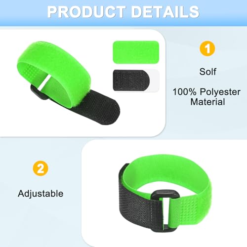 M METERXITY 10-Pack Rooster Collars, 8.07" x 0.79" Adjustable Soft Polyester Anti-Noise Neck Belt for Chickens and Poultry Birds, Noise Control Collar [Green] - color: Green