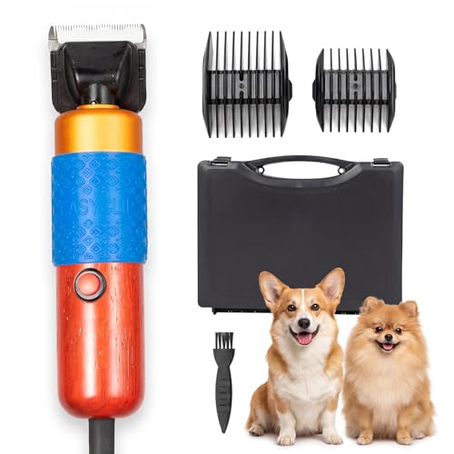 Dog Grooming Clippers 200W Professional Pet Hair Clippers with Zirconia Ceramic Blade, Low Noise Variable Speed Electric Clippers for Thick Coats, Dogs, Goats and Alpacas