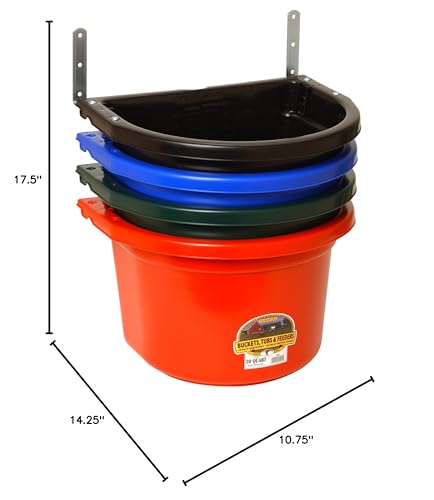 Little Giant® Plastic Fence Feeder | Pig Feeder | Clip On Fence Feeder | Mountable Feed Bucket | 20 Quarts | Red - color: Red, size: 20 Quarts