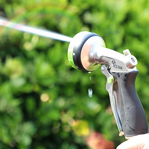 Garden Hose Nozzle, Metal Spray Nozzles for Garden | 8 Spray Patterns, Heavy Duty Labor-Saving Design, On/Off Valve for Easy Water Control, For Outdoors Lawn Watering Car Washing