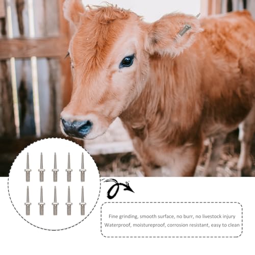 Ear Tag Needles 10 Pack 1.25 in Livestock Ear Tag Needle Replacement Pins for Cattle Pig Sheep Applicator Farm Ranch Handling Supplies