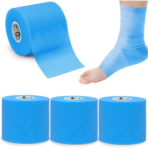 OK TAPE Pre Wrap Tape 4-Rolls 120 Yds Athletic Foam Underwrap for Sports | Soft, Breathable, Skin-friendly and Latex-free, Protect for Ankles Wrists Hands and Knees, 2.75 Inches - Blue - color: Blue, size: 2.75 Inch x 30 Yards