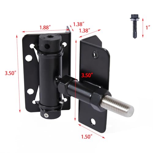 Self Closing Hinges for Vinyl/Wooden Door, Easy to Install and Adjust, Provides Smooth and Quiet Operation, Heavy Duty Made, Pack of 2,Black