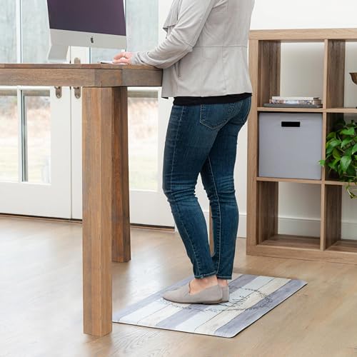 Home Dynamix Cozy Living Home Sweet Home Modern Farmhouse Runner Anti-Fatigue Kitchen Mat, Non-Slip Floor Mat, Padded Standing Desk Mat, Grey/Beige, 17.5"x30" - color: Grey/Beige, size: 18"L x 30"W x 0.5"Th