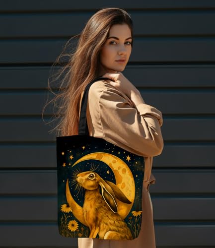 Vintage Botanical Animal Canvas Tote Bag for Women, Aesthetic Floral Animal Reusable Shoulder Bag for Shopping - color: 3