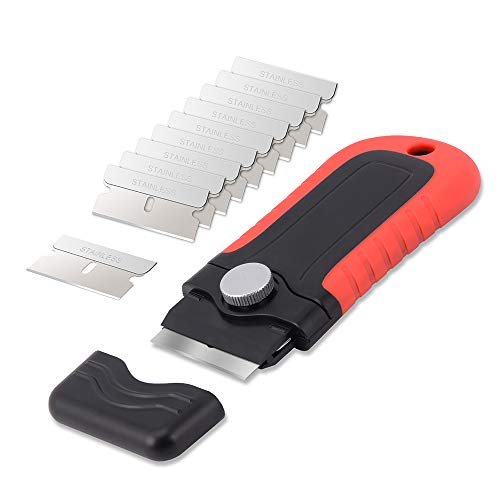 Floor Scraper Heavy Duty 6" Wide Razor Blade Scraper Tool with Adjustable 17‘’-59" （1.4ft- 4.9ft） Long Handle