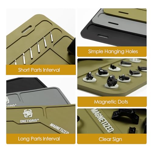 OneTigris Gun Cleaning Mat, Gun Mat | Rifle Pistol Gun Mat, with 10 Magnetic Dots, Non-Slip, Oil Resistant - color: Brown, size: Small