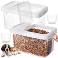 2 Pack 11 Lbs Airtight Dog Food Storage Container with Scoops | 2 Measuring Cups, Flip Lids, Clear Bins with Markings, Preserve Freshness, Pet Dog Cat Rice Grain Treat Storage - size: 11 Lbs