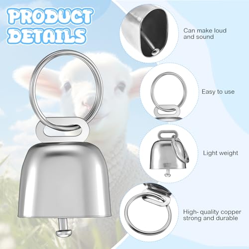 2 Pack Goat Collars with Bells, Sheep Grazing Copper Bells and Adjustable Nylon Collar Set Loud Bronze Bell Small Farm Animal Sheep Cow Accessories(Blue, White,Plaid Pattern) - style: Plaid