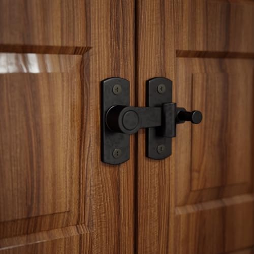 Renovators Supply Manufacturing Door Latch 2 in. Oil Rubbed Bronze Gate Latch/Barn Door Latch Lock with Mounting Hardware - color: Oil Rubbed Bronze