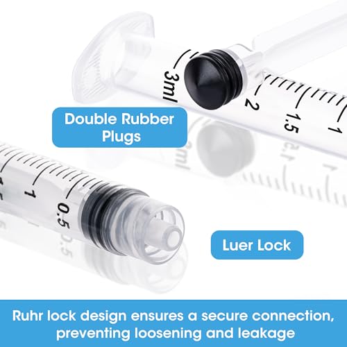 3ml Syringes with 23Ga 1Inch Disposable Luer Lock Lab Tools , 100Pack | Individually Sealed Packed - style: 3ml-23g25mm-100pcs