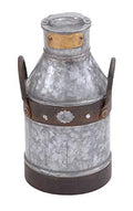 Deco 79 Metal Galvanized Milk Can, 13 by 7-Inch