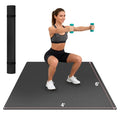 Stepwaver Extra Large Exercise Mat, 6'x4'/ 7'x5'/ 8'x5'/ 9'x5'/10'x5' (6mm) | Non-Slip, Ultra Durable, Shoes-Friendly, High-Density, Thick Workout Mat for Home Gym, Cardio, Jump Rope, MMA, Weights - size: 6'×4'×0.25"