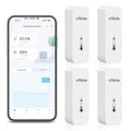 eMylo WiFi Indoor Thermometer Hygrometer with App Alert & Data Export | Wireless Mini Temperature and Humidity Sensor, Smart Remote Monitor for Home Baby Room Greenhouse Wine Cellar, 4PCS