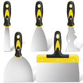 suokoun Spackle Knife Set, 5 PCS Stainless Steel Putty Knife Set Include 4 Paint Scrapers and 1 Multi Scraper Tool, Paint Scraper Tool for Drywall Decals (1.5" 3" 4" 6" 10")