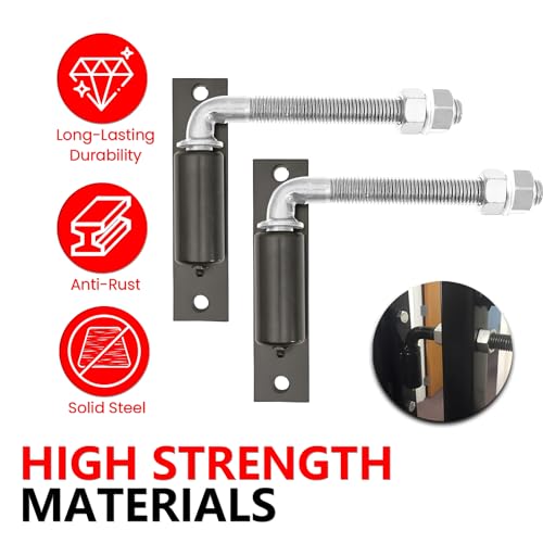 2 Pack J-Bolt Gate Hinge with Plate, Heavy Duty Welded Hinge for Doors Gates, Driveway Gates for Welding on Larger Iron or Steel Gates (Silver-A-5 Inches) - color: Silver-A-5 Inches