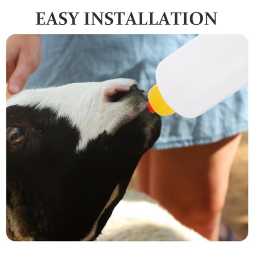 5 Sets Goat Bottles for Feeding Baby Small Animal Calf Lamb Milk Jug Plastic Livestock Milk Bottles for Baby Goats Calves Lambs Portable Farm Feeding Kit 9.05 x 2.36 in