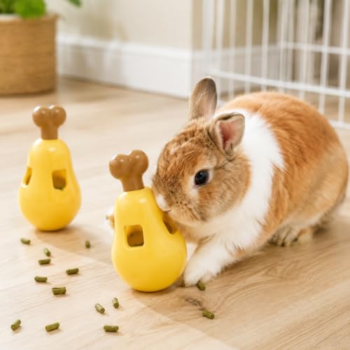 2pcs Rabbit Foraging Toy,Interactive Treat Dispenser Puzzle Toy,Treat Dispensing Feeder to Prevent Boredom,Small Animal Enrichment Toy for Bunny Guinea Pig Hamsters Chinchilla