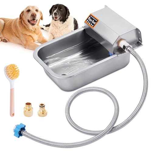 Automatic Water Dispenser for Dog, 3L Dog Water Bowl Dispenser, Stainless Steel Indoor/Outdoor Water Feeder Suitable for Dogs Livestock Chicken Horse, Easy to Clean - size: 3L