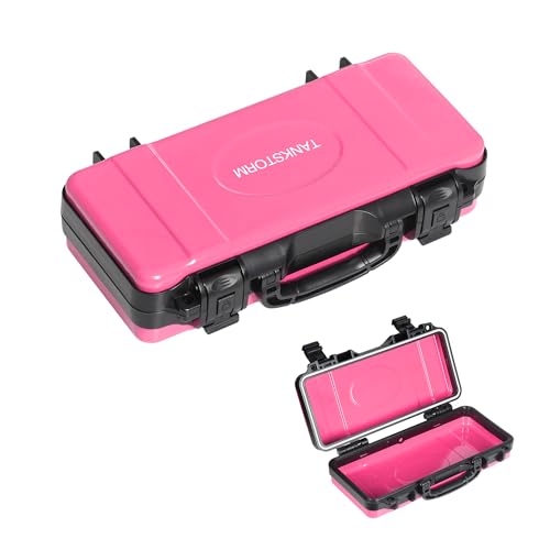 11" Pink Metal Tool Box, Portable Steel Tool Case with Secure Latch & Handle, Empty Storage Organizer for Home DIY & Small Tools - color: Pink