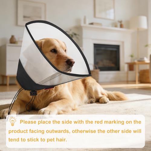 Plastic Dog Recovery Cone Collar, Soft Comfortable Breathable Post-Surgery Pet Cone, Escape-Proof & Easy Clean, Prevents Licking Wounds, Waterproof & Adjustable XL (Neck 17.3"-21.2") - size: XL(Neck 17.3"-21.2")
