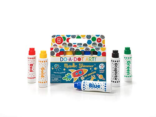 Kids Washable Dot Art Markers - New Metallic Shimmer Paint Daubers Non-Toxic for Children, Toddlers Preschool and Kindergarten Teachers The Original Dot Markers By Do A Dot Art! | The Original Dot Marker, Non-Toxic Paint Daubers for Toddlers, Preschool &
