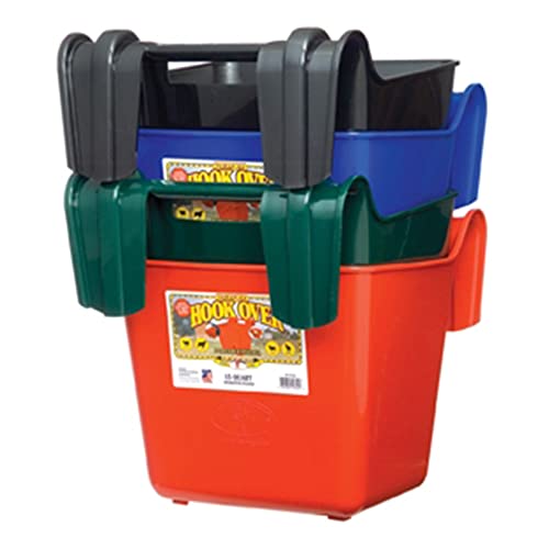 Little Giant® Plastic Hook Over Feeder | Mountable Livestock & Pet Feed Bucket | Horse Feed Bucket | Made in USA | 15 Quarts | Black - color: Black, size: 15 Quart
