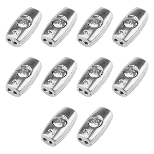 10 Pcs Electric Fence Wire Connectors, 2mm Rope Clamps | Zinc alloy egg shape wire rope clamps, 27 x 14.5 mm, for steel cable fence splicing, agricultural and animal enclosures