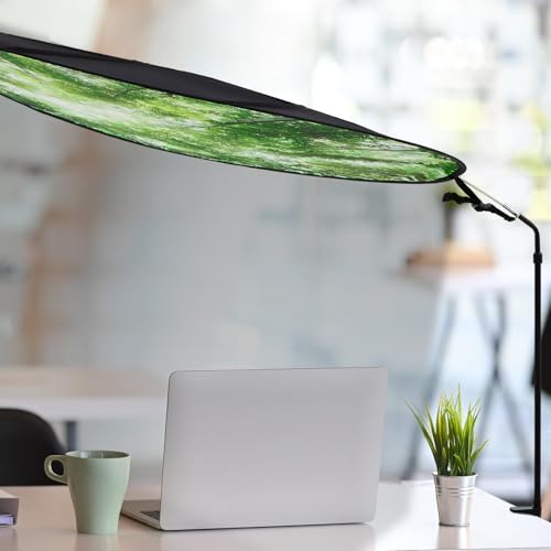 Large Adjustable Office Cubicle and Desk Shade,51'' Portable Cubicle Light Shade with Clamp Foldable Rotatable Canopy Blocks Light or Disturbance for Working Accessories(Forest) - style: Forest