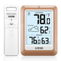 Indoor Outdoor Thermometer Wireless Weather Station, Internal External Thermometer Hygrometer, Home Batteryoperated Temperature Humiditymonitors330 Feet (About 100 Meters) Backlight Display (Khaki) - color: khaki
