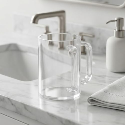 Khen Judaica Acrylic Hand Washing Cup for Netilat Yadayim with Dual Handles - 5" Clear Unbreakable Plastic Negel Vasser Wash Cup for Everyday & Passover Seder, Shabbat, Shul, Synagogue & Home (Clear) - color: Clear