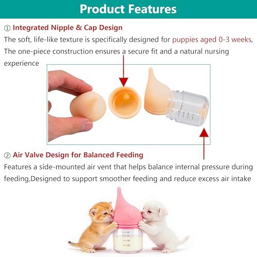 Puppy Bottles for Nursing，Kitten Bottles for Nursing，Pet Feeding Bottle，(Yellow - 20ml) - color: Yellow