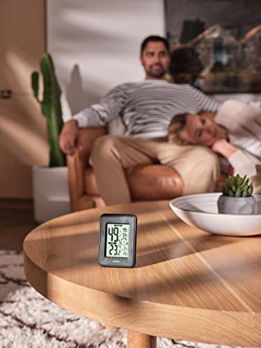 Homedics HM100 Indoor Humidity Monitor, Easy-Read Hygrometer | to Monitor Indoor Air Comfort, Fahrenheit and Celsius, Battery-Operated Room Thermometer for Home